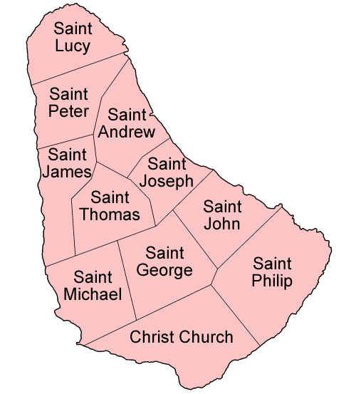 Parish map of Barbados